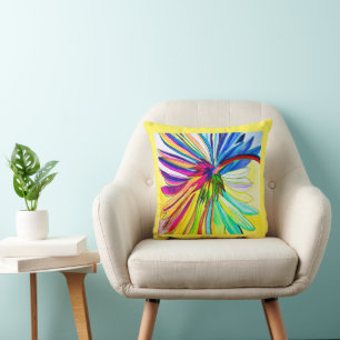 Coussin Fleur colorée de la gerbère arc-en-ciel