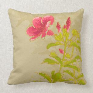 Coussin Fleur d'Allamanda sur l'arrière - plan modifié la