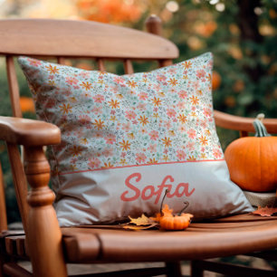 Coussin Fleur d'aquarelle pastel boho rustique Jeter Oreil