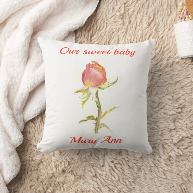 Coussin Fleur d'aquarelle rose bébé (Couverture)