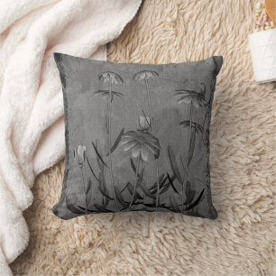 Coussin Fleur d'art gris
