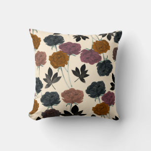 Coussin Fleur d'automne vintage aquarelle audacieuse