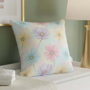 Coussin Fleur de aquarelle pastel