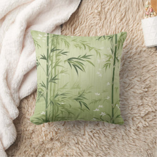 Coussin Fleur de bambou sereine asiatique  (1)