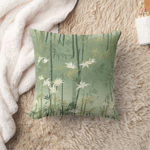 Coussin Fleur de bambou sereine asiatique  (6)