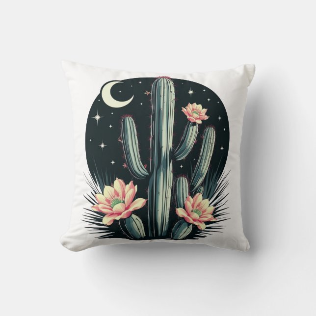 Coussin Fleur de cactus nocturne (Recto)