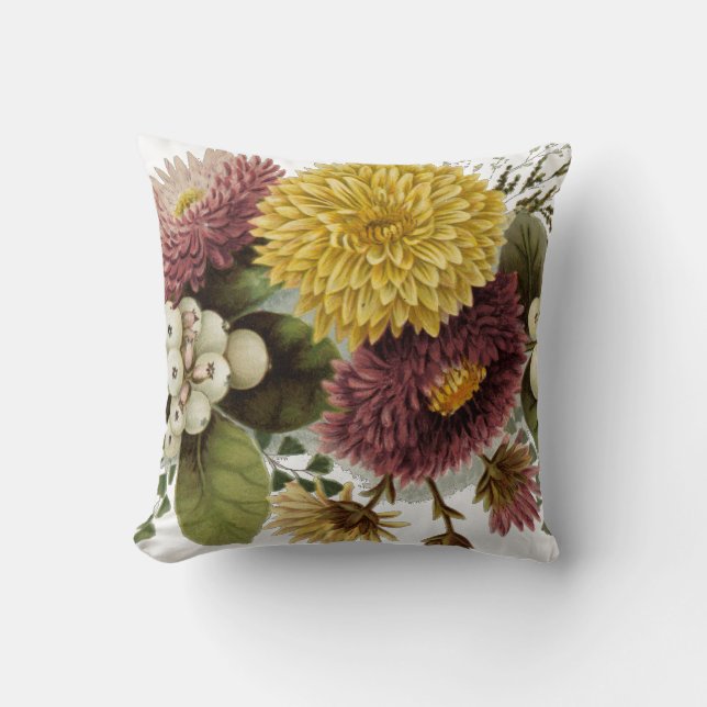 Coussin Fleur de chrysanthème mère florale (Recto)