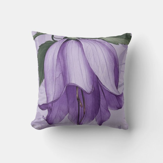 Coussin Fleur de cloche violette brillante et élégante à l (Recto)