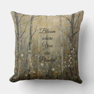 Coussin Fleur de Cottagecore Épanouis-toi là où tu es plan