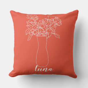 Coussin Fleur de ligne moderne Illustration originale