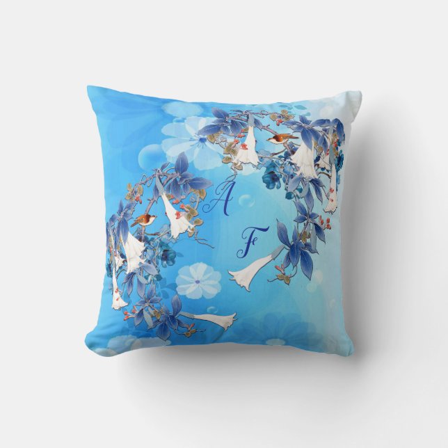 Coussin Fleur de lune d'aquarelle blanche (Recto)