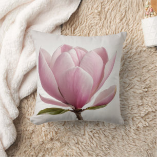 Coussin Fleur de magnolia rose blanc arrière - plan Jeu d'