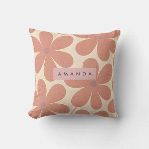 Coussin Fleur de Marguerite en Terracotta Chaude Personnal