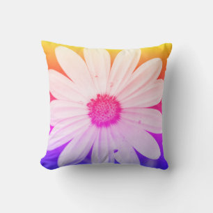 Coussin fleur de marguerite orange Happy Throw