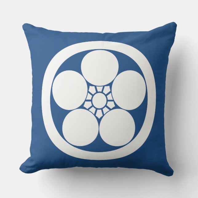 Coussin Fleur de prune de style Umebachi en cercle (Recto)