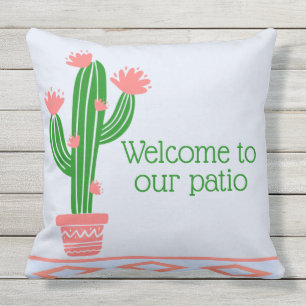 Coussin Fleur de rose de cactus de Saguaro, accueil à