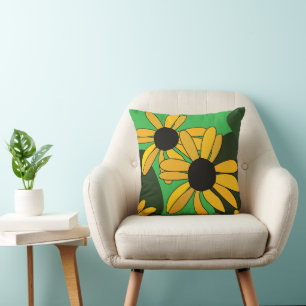 Coussin Fleur de Susan aux yeux noirs Floral