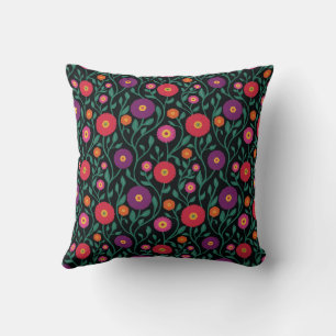 Coussin Fleur de vigne du milieu du siècle   Guirlande de 