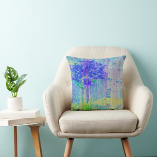 Coussin Fleur de violet bleu