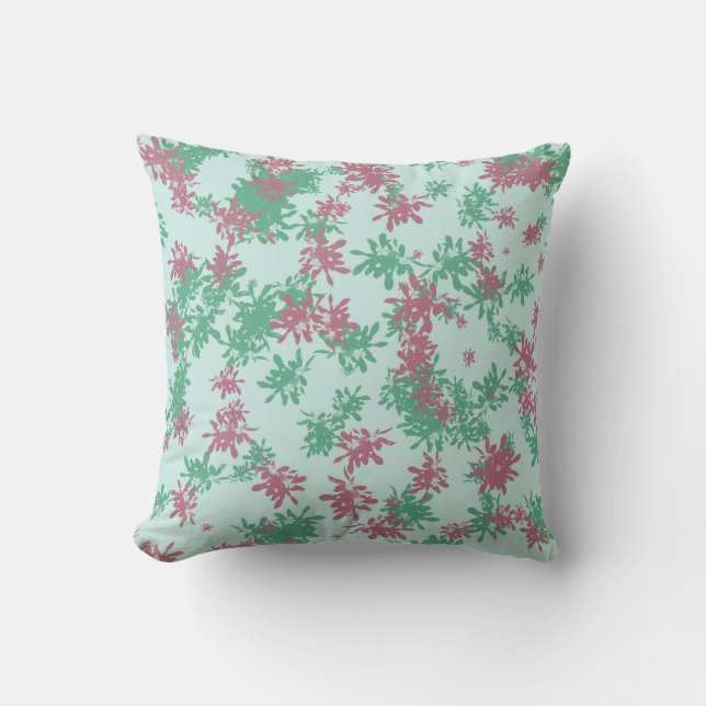 Coussin Fleur des couleurs de Noël (Recto)