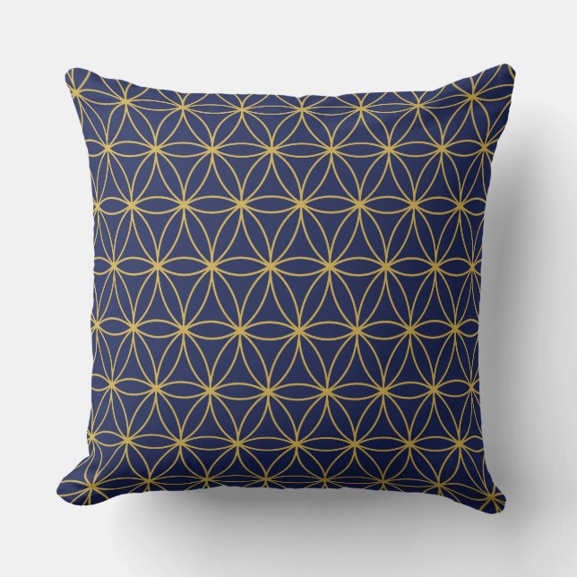Coussin Fleur d'or de la vie Motif (Recto)