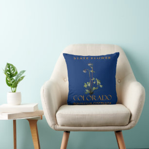 Coussin Fleur du territoire du Colorado Aquilegia coerulea
