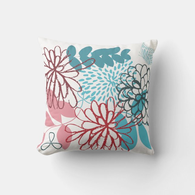 Coussin Fleur fine Cool mignonne Girl Retro Floral (Recto)