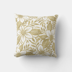 Coussin Fleur florale moderne or