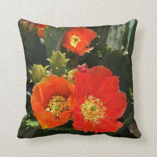 Coussin Fleur Florale Sud-Ouest Fleur rouge cactus brillan