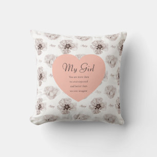 Coussin Fleur illustrée de pavot