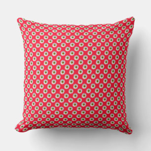 Coussin Fleur imprimé marguerite sur rose rouge