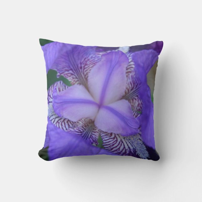 Coussin Fleur Iris bleu violet (Recto)