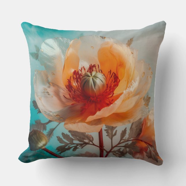 Coussin Fleur orange délicate (Recto)
