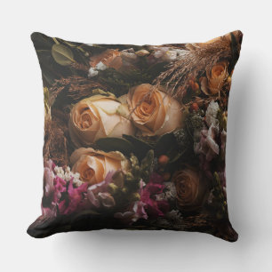 Coussin Fleur orange vintage foncé