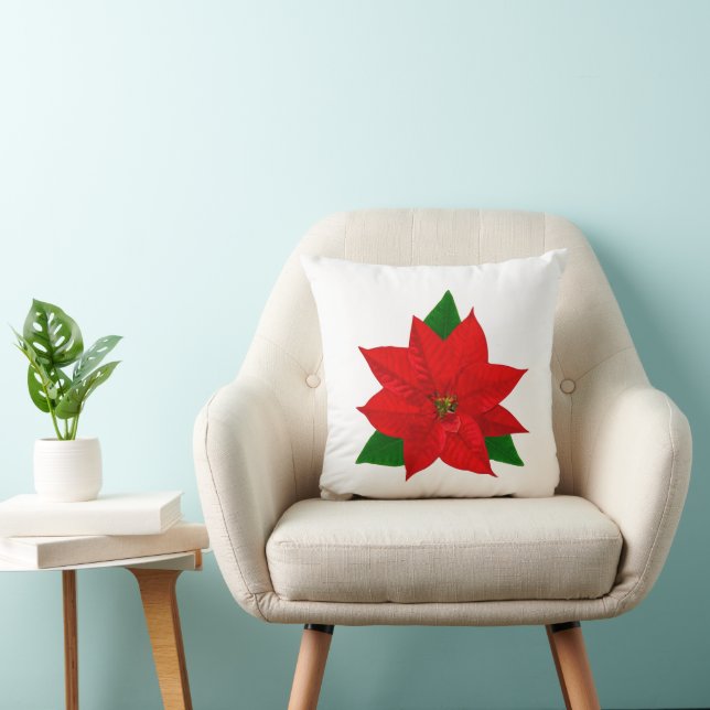 Coussin Fleur Poinsettia (Chaise)
