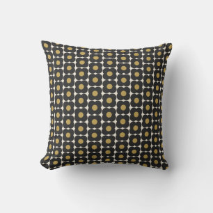 Coussin Fleur Pop Noire Mignonne Retro Noël