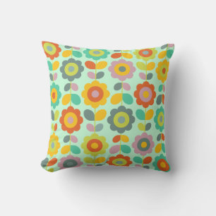 Coussin Fleur rétro