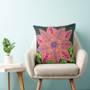 Coussin Fleur rose
