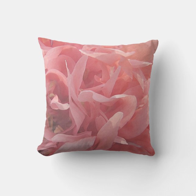 Coussin Fleur rose florale de pavot (Recto)