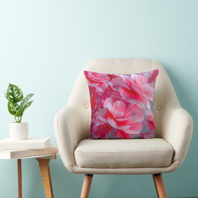 Coussin Fleur rose pâle Raindrop (Chaise)