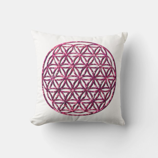 Coussin Fleur rose pétillante de l'image de vie (Recto)