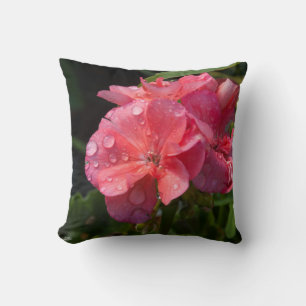 Coussin, fleur rose throw pillow