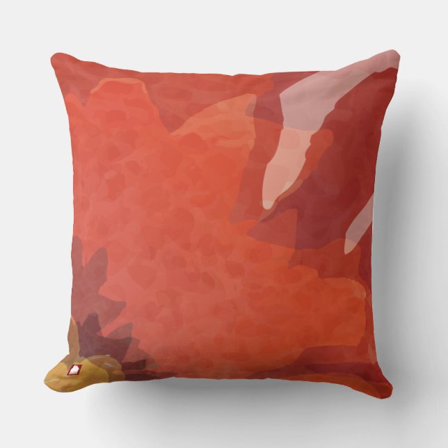 Coussin Fleur rouge Abstraite moderne par RD (Recto)
