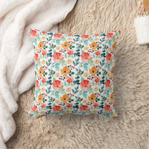 Coussin Fleur sauvage coloré Motif floral mixte