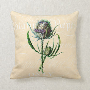 Coussin Fleur sauvage d'antiquité de chardon d'écossais du