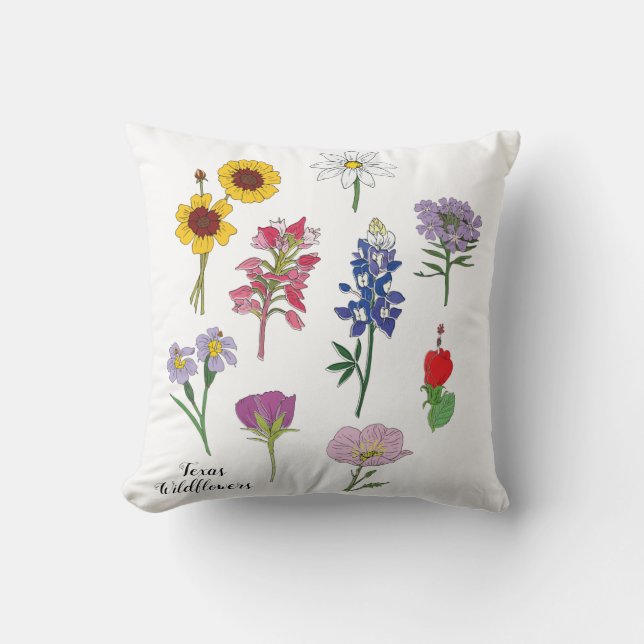 Coussin Fleur sauvage du Texas (Recto)