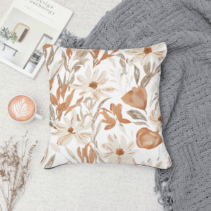 Coussin Fleur sauvage en terre cuite Boho Rustique Ressort