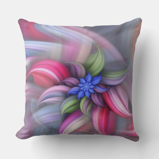 Coussin Fleur tournoyante Abstraite (Recto)