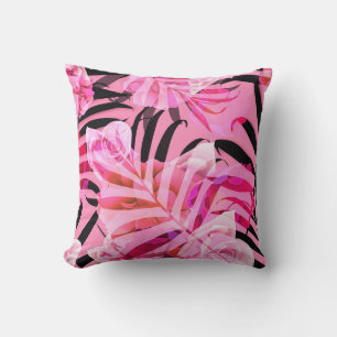 Coussin Fleur tropicale, plante et motif de feuilles b