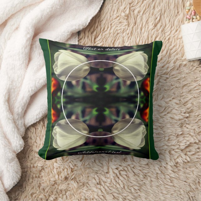 Coussin Fleur Tulipe Blanche Personnalisée Ajouter Votre P (Couverture)